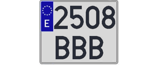 2508BBB matricula cuadrada