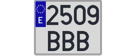2509BBB matricula cuadrada