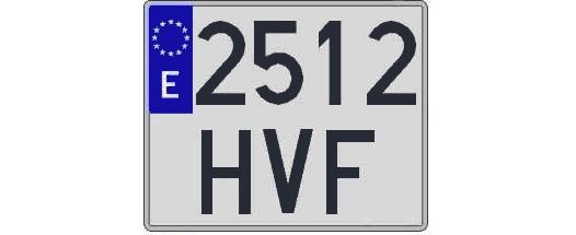 2512HVF matricula cuadrada