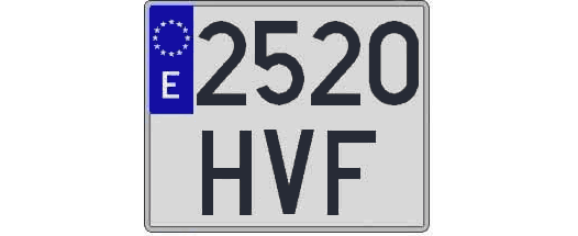 2520HVF matricula cuadrada