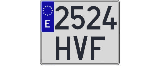 2524HVF matricula cuadrada