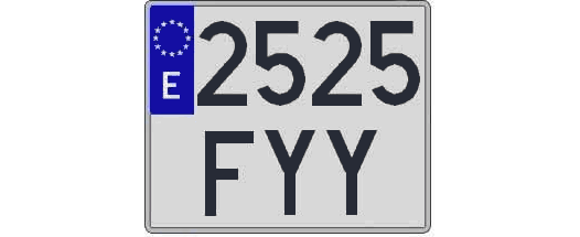 2525FYY matricula cuadrada