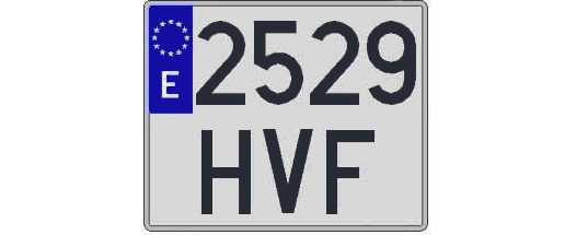 2529HVF matricula cuadrada