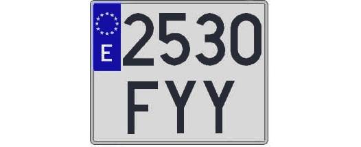 2530FYY matricula cuadrada