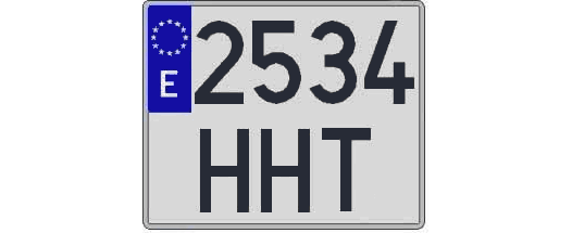 2534HHT matricula cuadrada