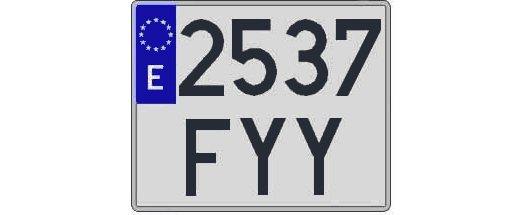 2537FYY matricula cuadrada