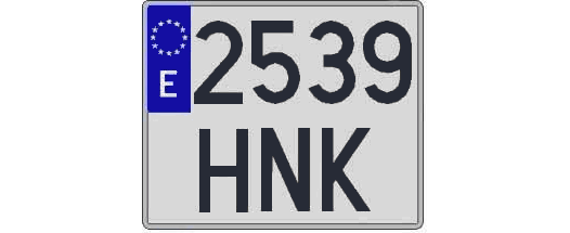 2539HNK matricula cuadrada