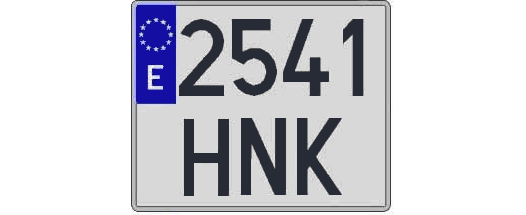 2541HNK matricula cuadrada