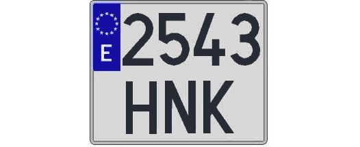 2543HNK matricula cuadrada