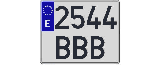 2544BBB matricula cuadrada
