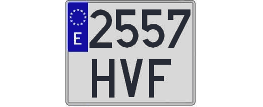 2557HVF matricula cuadrada