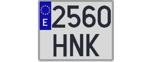 2560HNK matricula cuadrada