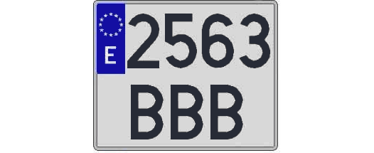 2563BBB matricula cuadrada
