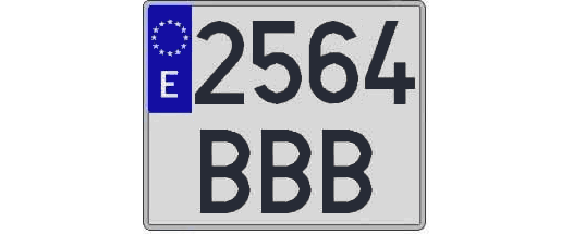 2564BBB matricula cuadrada