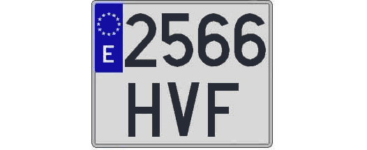 2566HVF matricula cuadrada