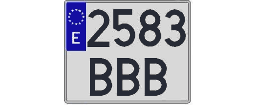 2583BBB matricula cuadrada