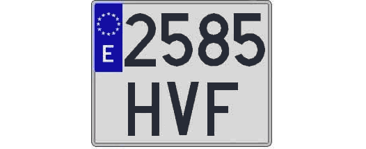 2585HVF matricula cuadrada