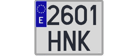 2601HNK matricula cuadrada
