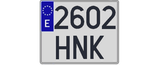 2602HNK matricula cuadrada