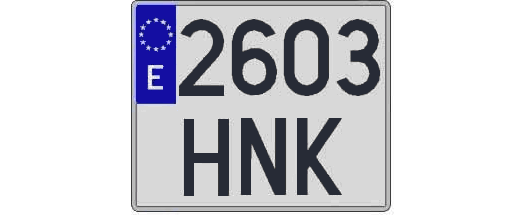 2603HNK matricula cuadrada