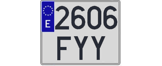 2606FYY matricula cuadrada