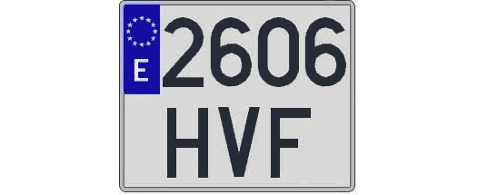 2606HVF matricula cuadrada