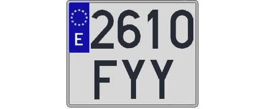 2610FYY matricula cuadrada