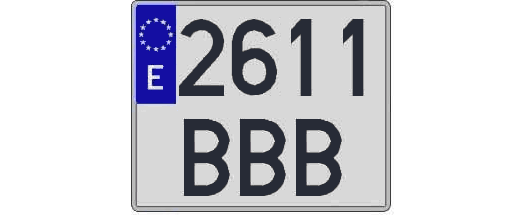 2611BBB matricula cuadrada