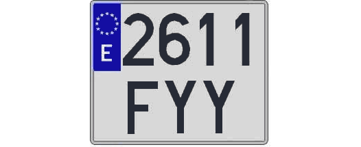 2611FYY matricula cuadrada
