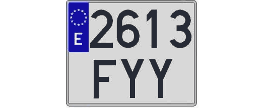 2613FYY matricula cuadrada