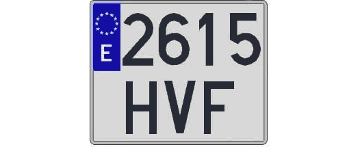 2615HVF matricula cuadrada