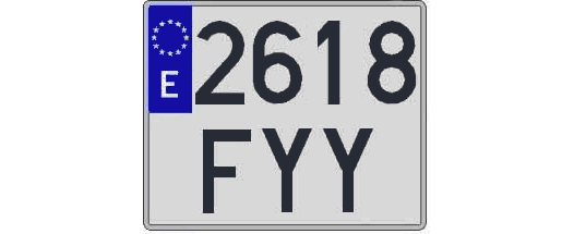 2618FYY matricula cuadrada