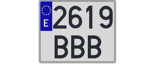 2619BBB matricula cuadrada