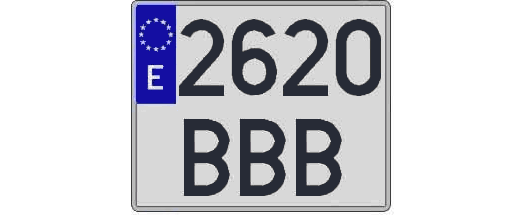 2620BBB matricula cuadrada