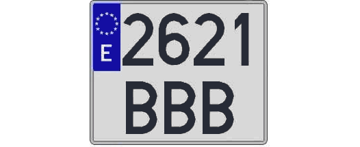 2621BBB matricula cuadrada