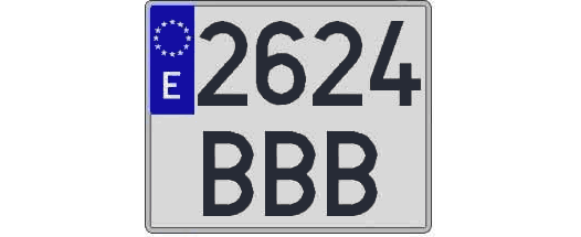 2624BBB matricula cuadrada