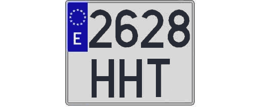 2628HHT matricula cuadrada