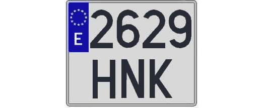 2629HNK matricula cuadrada