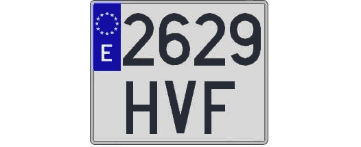 2629HVF matricula cuadrada