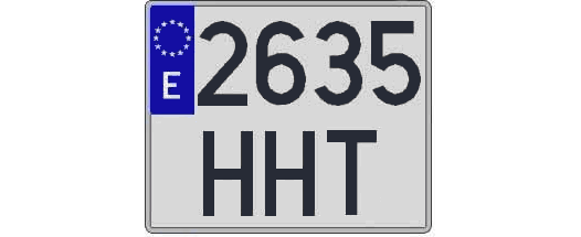 2635HHT matricula cuadrada