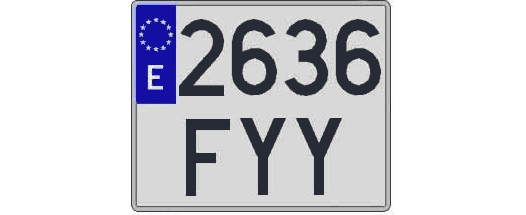 2636FYY matricula cuadrada