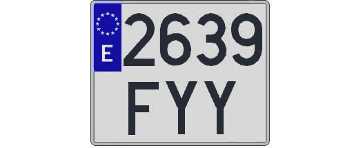 2639FYY matricula cuadrada