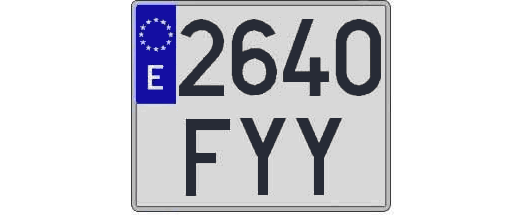 2640FYY matricula cuadrada