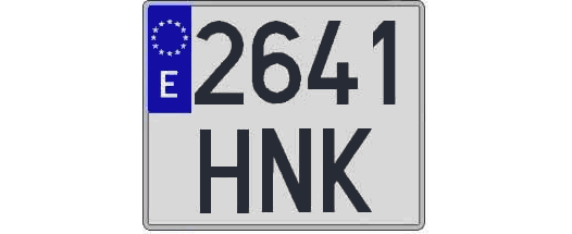 2641HNK matricula cuadrada