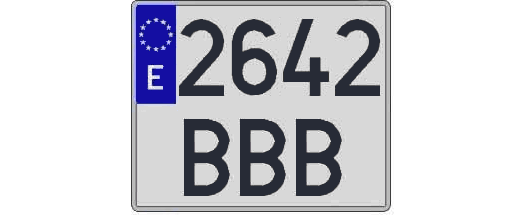 2642BBB matricula cuadrada