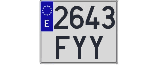 2643FYY matricula cuadrada