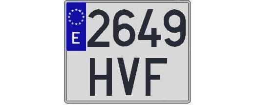2649HVF matricula cuadrada