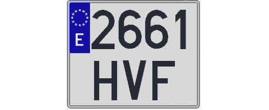 2661HVF matricula cuadrada