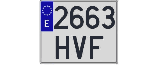 2663HVF matricula cuadrada