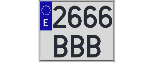 2666BBB matricula cuadrada